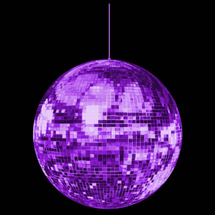 Purple Retro Shiny Disco Ball