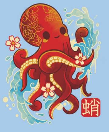 Japanese octopus kawaii